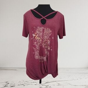 ⭐️Hard Rock Cafe Nashville Maroon Graphic Tee Size L